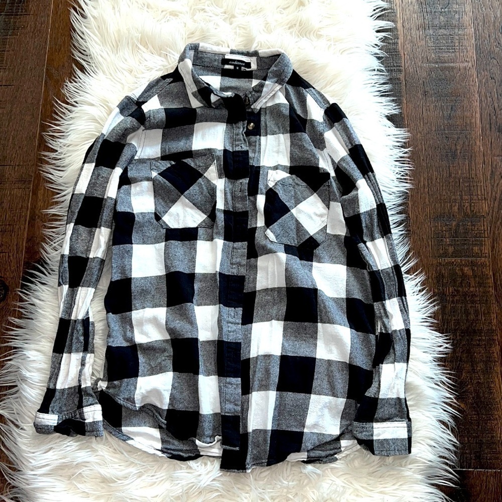 Ambiance Plaid Button-Up Flannel Shirt